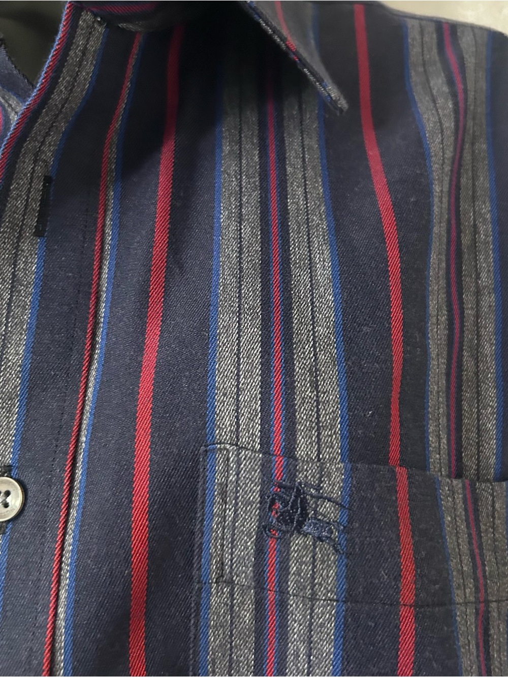 Burberry Brit Striped Dress Button Down Mens Shirt size L - Picture 4 of 6